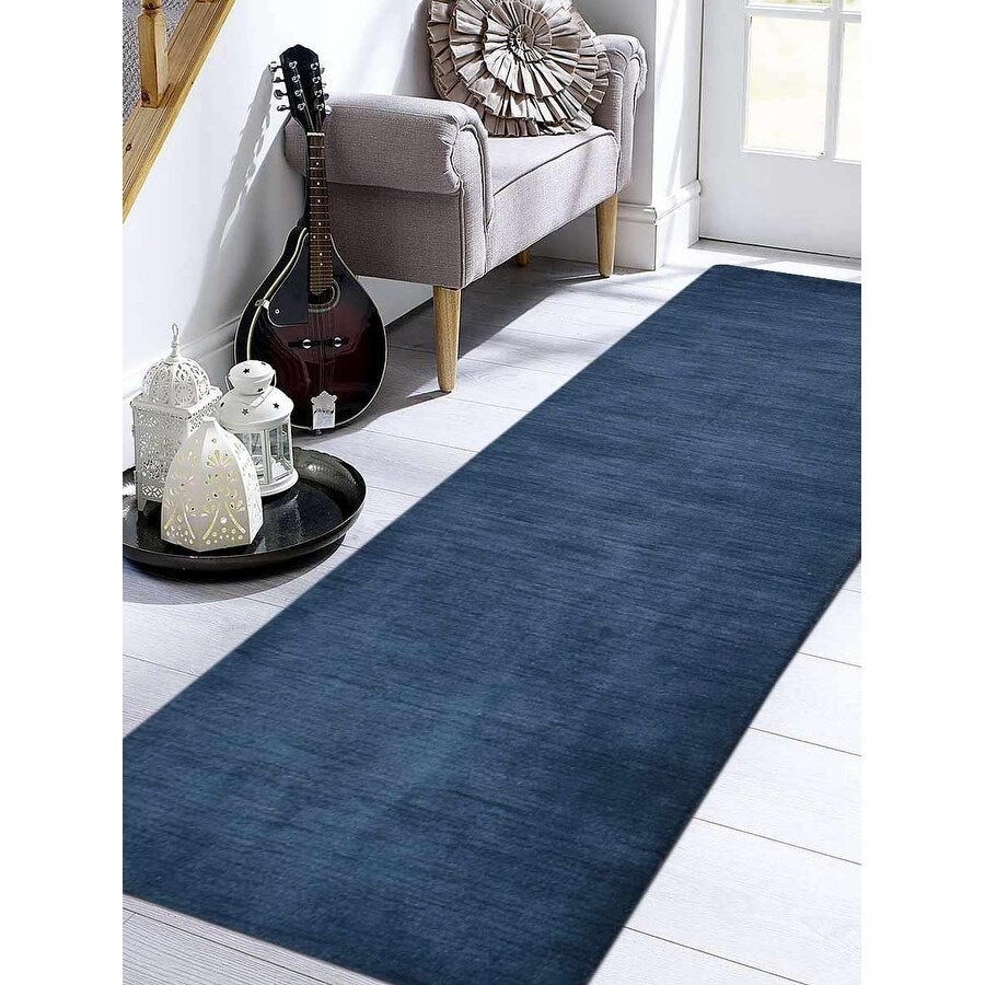 Hand Knotted Solid Color Gabbeh Carpet Indian Modern Oriental Area Rug