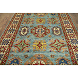 Hand-knotted Super Kazak Blue Wool Area Rug (5'9 x 7'11)