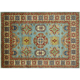Hand-knotted Super Kazak Blue Wool Area Rug (5'9 x 7'11)