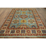 Hand-knotted Super Kazak Blue Wool Area Rug (5'9 x 7'11)