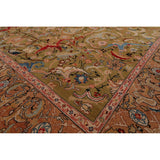 Hand Knotted Superfine 200 KPSI Pistacchio,Rose Oriental Area Rug Wool Traditional Oriental Area Rug (10x14) - 9'9" x 13'9"