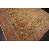 Hand Knotted Superfine 200 KPSI Pistacchio,Rose Oriental Area Rug Wool Traditional Oriental Area Rug (10x14) - 9'9" x 13'9"