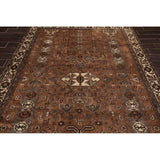 Hand Knotted Superfine Brown Wool Traditional Oriental Area Rug - 6'7 " x 9'1 "''