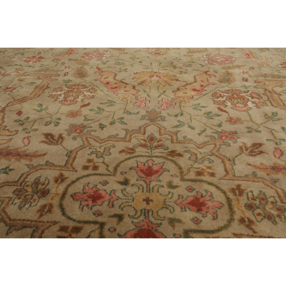 Hand Knotted Tan,Brown Wool Persian Oriental Area Rug (8x10) - 07' 11'' x 09' 11''
