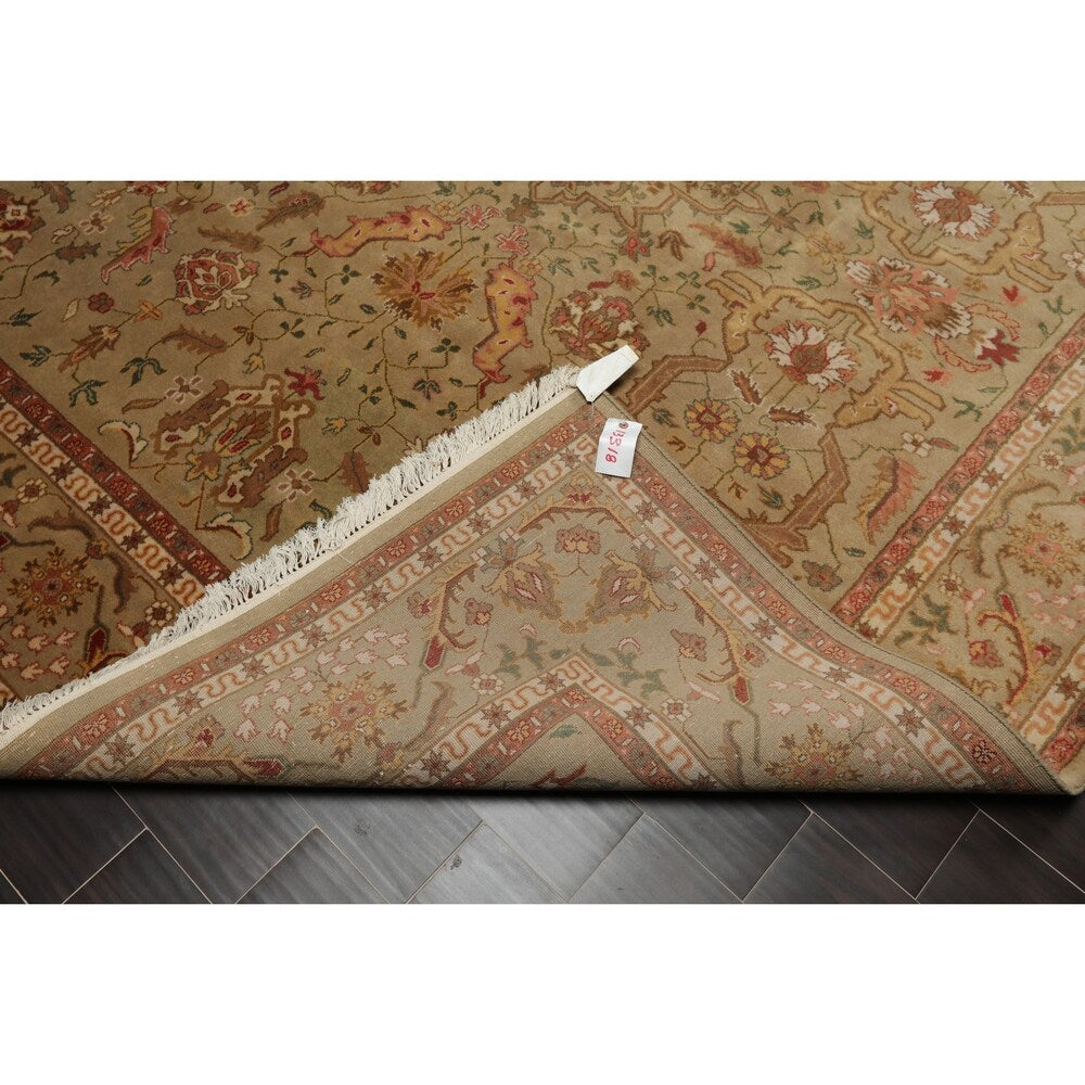 Hand Knotted Tan,Brown Wool Persian Oriental Area Rug (8x10) - 07' 11'' x 09' 11''
