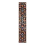 Overton Hand Knotted Wool Vintage Inspired Traditional Serapi Blue Runner Rug - 3' 0" x 16' 6"