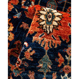 Overton Hand Knotted Wool Vintage Inspired Traditional Serapi Blue Runner Rug - 3' 0" x 16' 6"