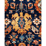 Overton Hand Knotted Wool Vintage Inspired Traditional Serapi Blue Runner Rug - 3' 0" x 16' 6"