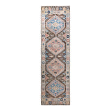 Hand Knotted Traditional Tribal Wool Brown Area Rug - 3' 1" x 8' 0"