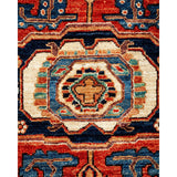 Hand Knotted Traditional Tribal Wool Orange Area Rug - 2' 8" x 4' 4"