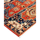 Hand Knotted Traditional Tribal Wool Orange Area Rug - 2' 8" x 4' 4"