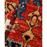 Hand Knotted Traditional Tribal Wool Orange Area Rug - 2' 8" x 4' 4"