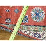 Red Pure Wool Hand-knotted Tribal Design Kazak Rug (3'3 x 4'9)