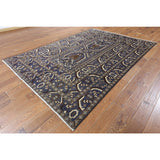 Hand-knotted Tribal Navy Blue Wool On Wool Rug (6' 6 x 9' 3)