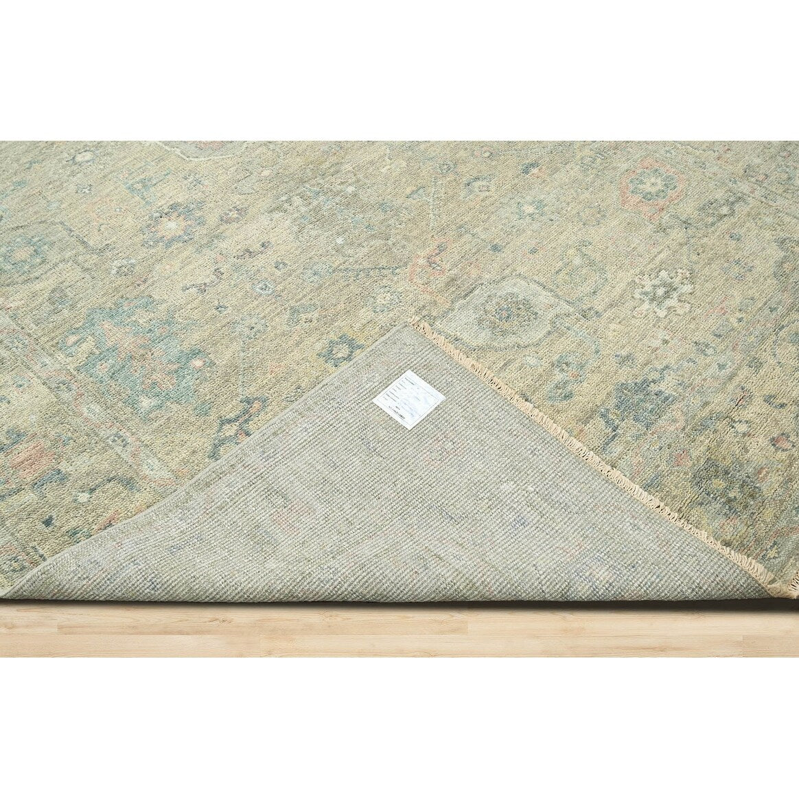 Hand Knotted Turkish Oushak Gray Wool Traditional Area Rug - 7' 9'' x 9' 9''