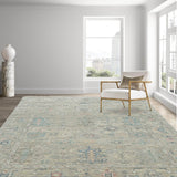 Hand Knotted Turkish Oushak Gray Wool Traditional Area Rug - 7' 9'' x 9' 9''