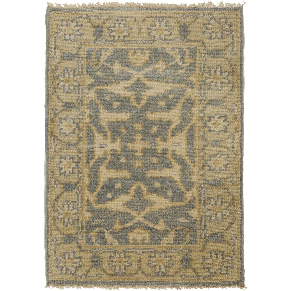 Hand-Knotted Tyrone Floral New Zealand Wool Area Rug - 2' x 3'