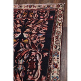 Hand Knotted Vintage Malayer Hamedan Persian Floral Rug - 8'8" x 3'6" runner