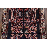 Hand Knotted Vintage Malayer Hamedan Persian Floral Rug - 8'8" x 3'6" runner