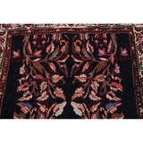 Hand Knotted Vintage Malayer Hamedan Persian Floral Rug - 8'8" x 3'6" runner
