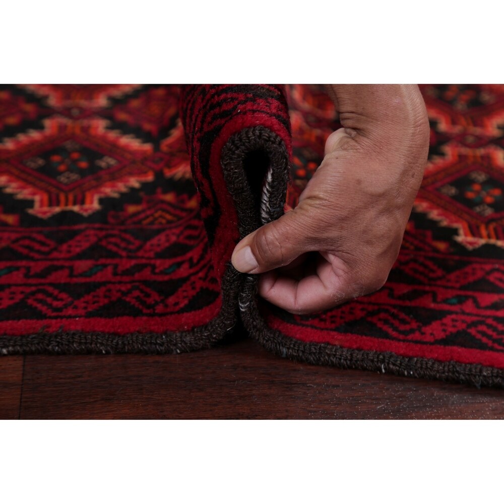 Hand Knotted Wool Afghani Balouch Oriental Area Rug - 4'5" x 2'1"
