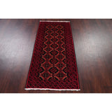 Hand Knotted Wool Afghani Balouch Oriental Area Rug - 4'5" x 2'1"