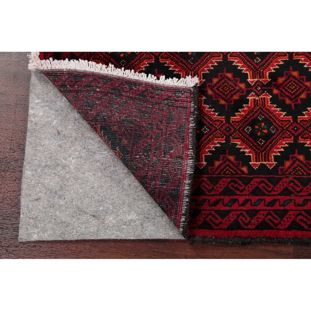 Hand Knotted Wool Afghani Balouch Oriental Area Rug - 4'5" x 2'1"