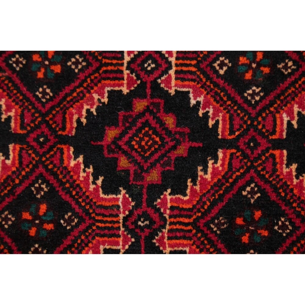 Hand Knotted Wool Afghani Balouch Oriental Area Rug - 4'5" x 2'1"