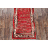 Hand Knotted Wool Botemir Classical Traditional Persian Rug Geometric - 13'8" x 3'4" runner