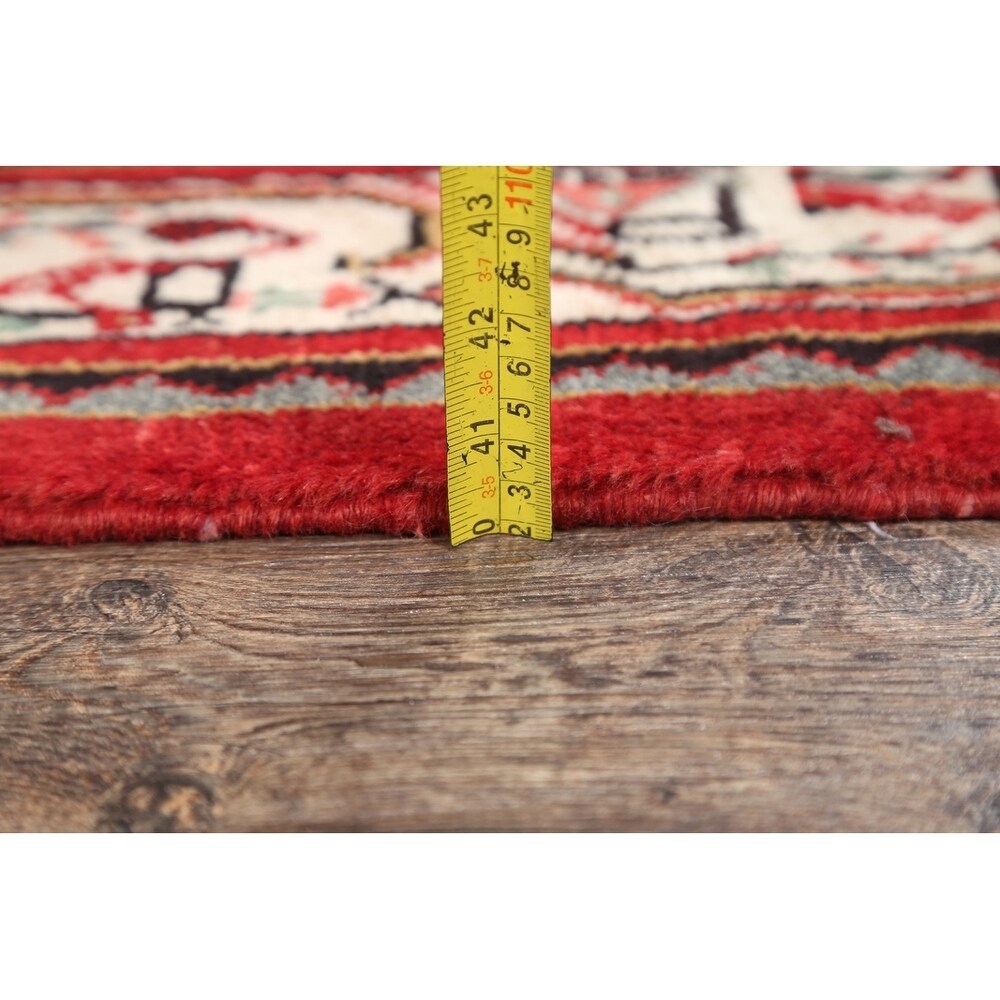 Hand Knotted Wool Botemir Classical Traditional Persian Rug Geometric - 13'8" x 3'4" runner