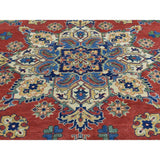 Hand-knotted Wool Geometric Design Kazak Oriental Rug (8'1 x 9'10)