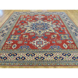 Hand-knotted Wool Geometric Design Kazak Oriental Rug (8'1 x 9'10)
