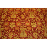 Hand-Knotted Wool Oriental Floral Red Chobi Rug (9'1 x 12'3)