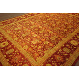 Hand-Knotted Wool Oriental Floral Red Chobi Rug (9'1 x 12'3)