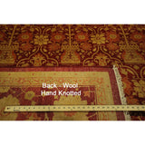 Hand-Knotted Wool Oriental Floral Red Chobi Rug (9'1 x 12'3)