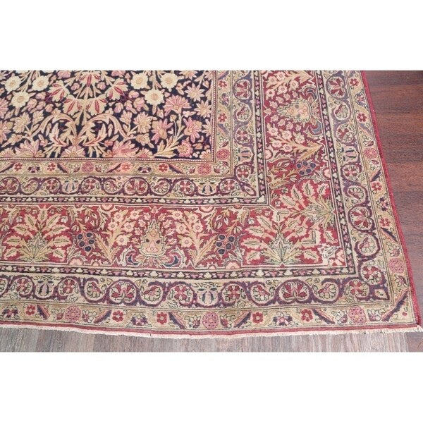 Hand Knotted Wool Traditiona Kerman Lavar Persian Floral Area Rug - 19'1" x 11'10"