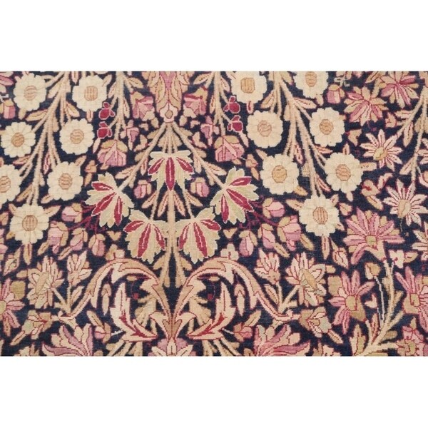 Hand Knotted Wool Traditiona Kerman Lavar Persian Floral Area Rug - 19'1" x 11'10"
