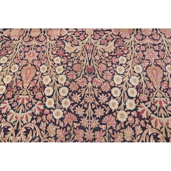 Hand Knotted Wool Traditiona Kerman Lavar Persian Floral Area Rug - 19'1" x 11'10"