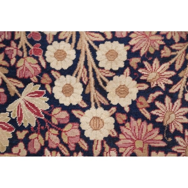 Hand Knotted Wool Traditiona Kerman Lavar Persian Floral Area Rug - 19'1" x 11'10"