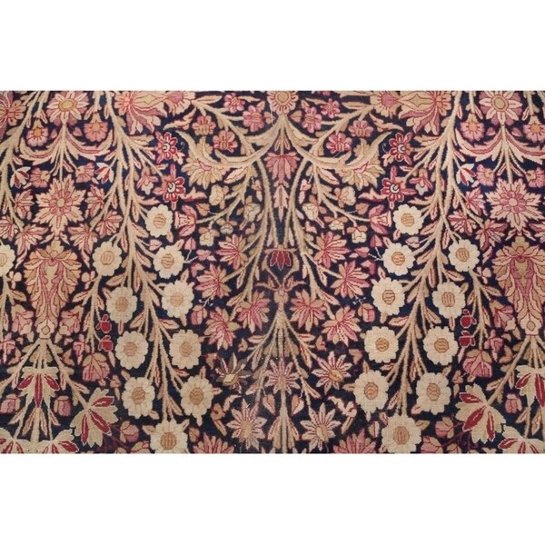 Hand Knotted Wool Traditiona Kerman Lavar Persian Floral Area Rug - 19'1" x 11'10"