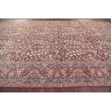 Hand Knotted Wool Traditiona Kerman Lavar Persian Floral Area Rug - 19'1" x 11'10"