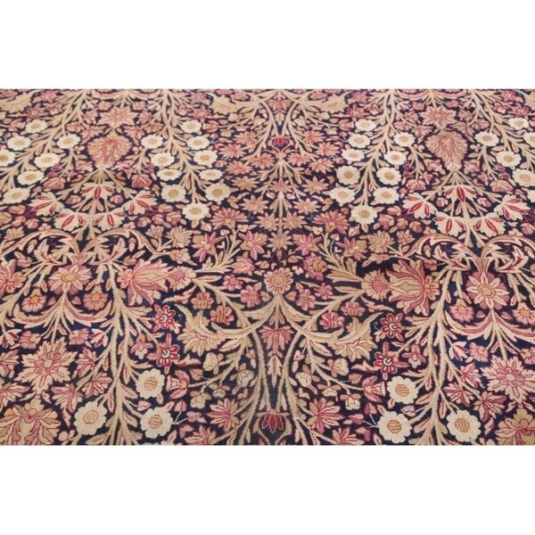Hand Knotted Wool Traditiona Kerman Lavar Persian Floral Area Rug - 19'1" x 11'10"