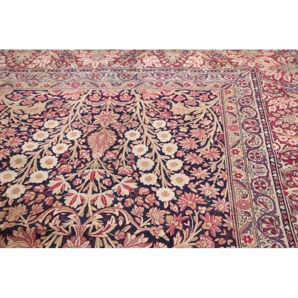 Hand Knotted Wool Traditiona Kerman Lavar Persian Floral Area Rug - 19'1" x 11'10"