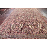 Hand Knotted Wool Traditiona Kerman Lavar Persian Floral Area Rug - 19'1" x 11'10"