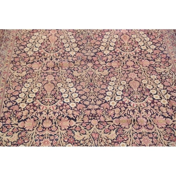Hand Knotted Wool Traditiona Kerman Lavar Persian Floral Area Rug - 19'1" x 11'10"