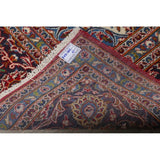 Hand Knotted Wool Traditional Kashan Persian Medallion Area Rug - 12'7" x 9'8"