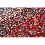 Hand Knotted Wool Traditional Kashan Persian Medallion Area Rug - 12'7" x 9'8"