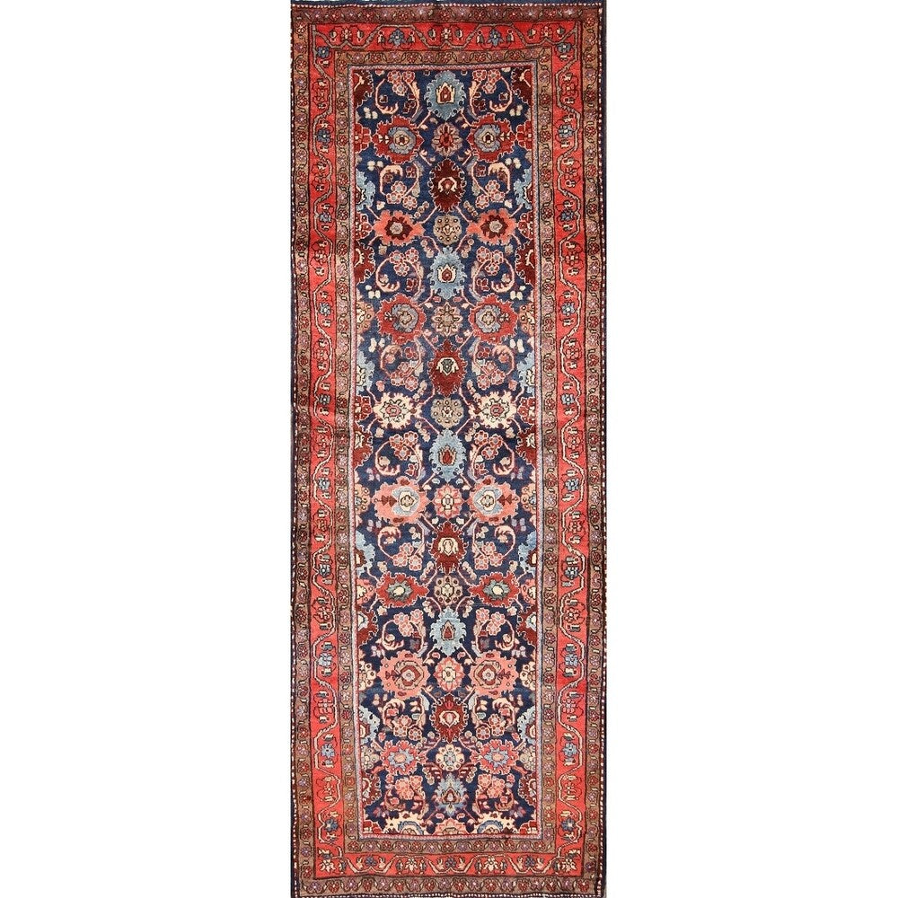 Hand Knotted Wool Traditional Sultanabad Sarouk Persian Floral Rug - 10'1" x 3'6" runner