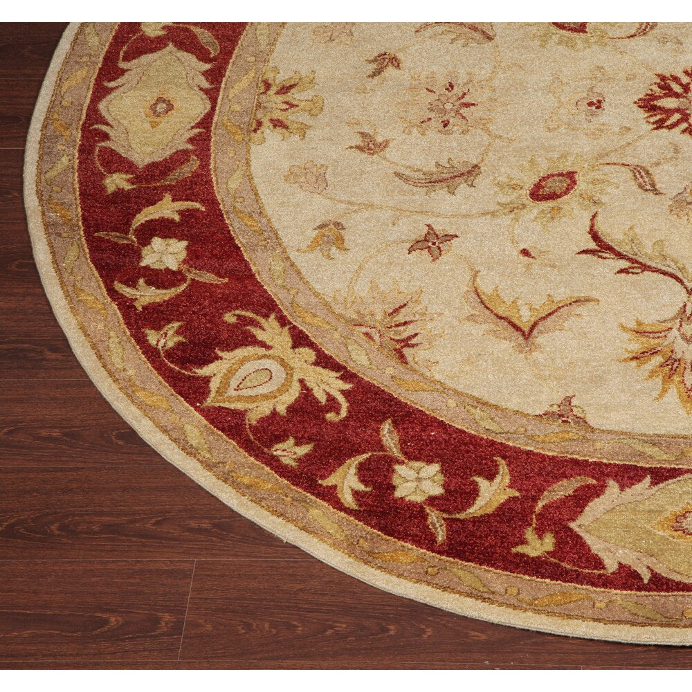 Hand Knotted Ziegler Beige Rust Vegetable Dyes Wool Rug