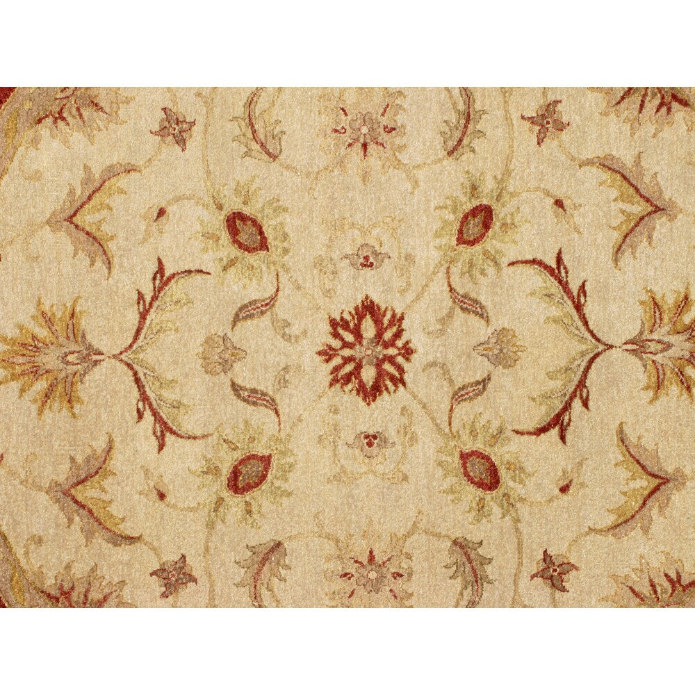 Hand Knotted Ziegler Beige Rust Vegetable Dyes Wool Rug